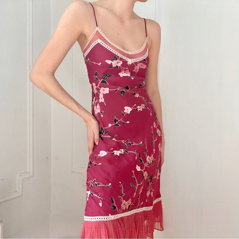 Vintage Betsey Johnson Pink Silk Dress